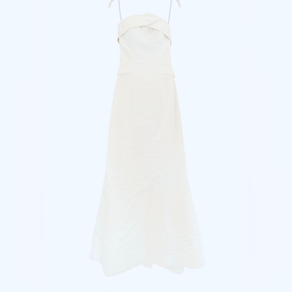 Carolina Herrera Cream Satin Dress